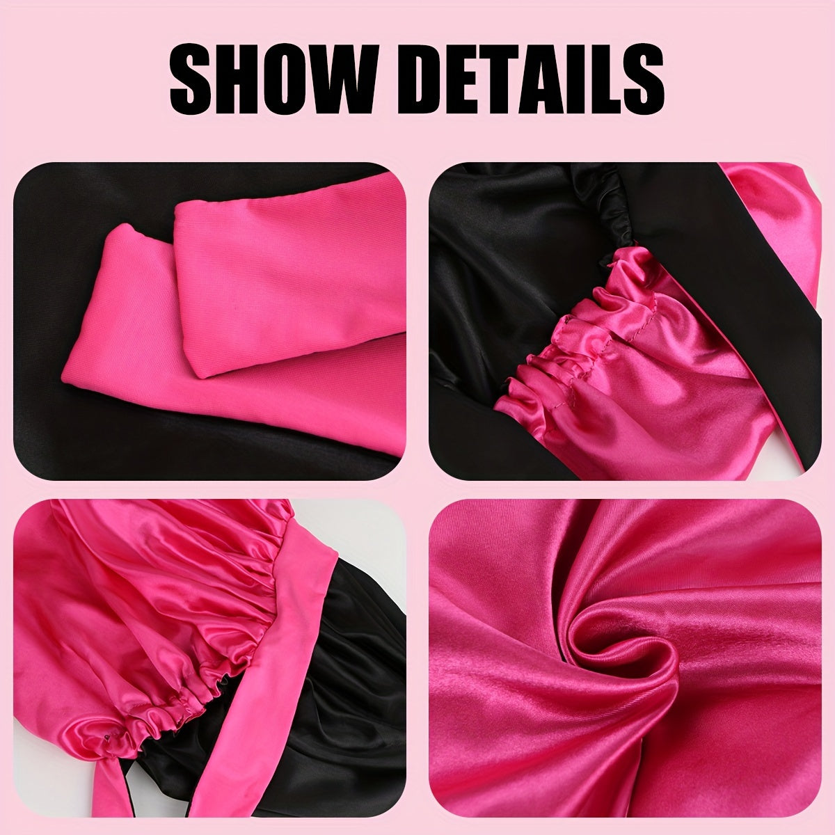 1pc Double-Layered Reversible Sleep Satin Bonnet with Long Straps, Hair Care Accessory for Women, Beauty Salon Hair Tools